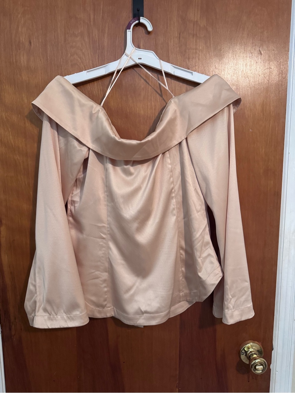 Anthropologie Satin Button-Up Blouse in Blush - Picture 3 of 5